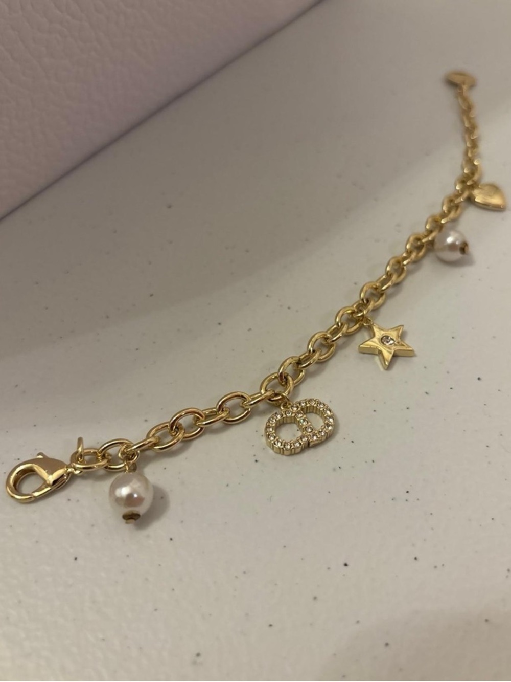 Trendy CD Gold Tone Charm Dangle Bracelet / BRAND NEW - Picture 6 of 6